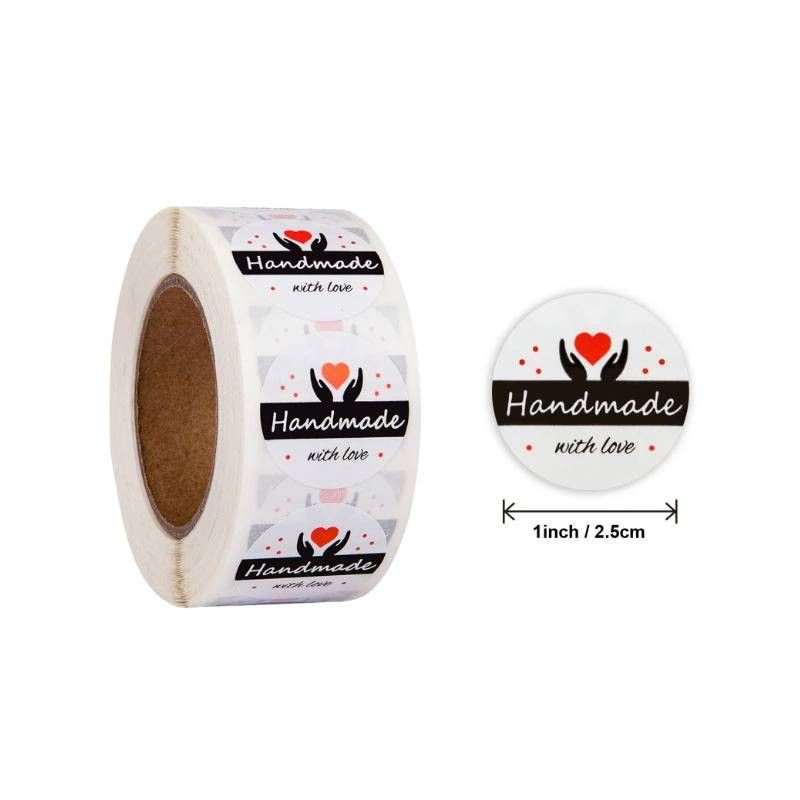 [100PCS] (Part 2) Sticker Label Thank You for Your Order Baked with Love Diameter 2,5cm-O