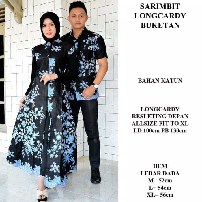 open dropship BAJU COUPLE BATIK SARIMBIT LONGCARDY BATIK BUKETAN BATIK COUPLE MODERN