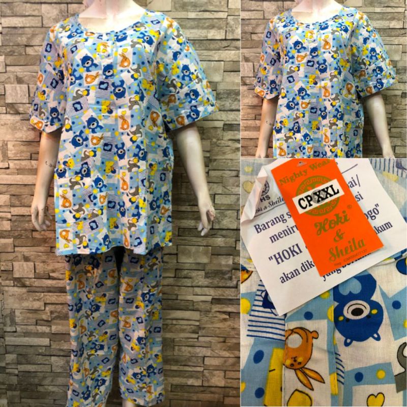 JUMBO HOKI SHEILA CP KATUN PIAMA | BAJU TIDUR MURAH-16