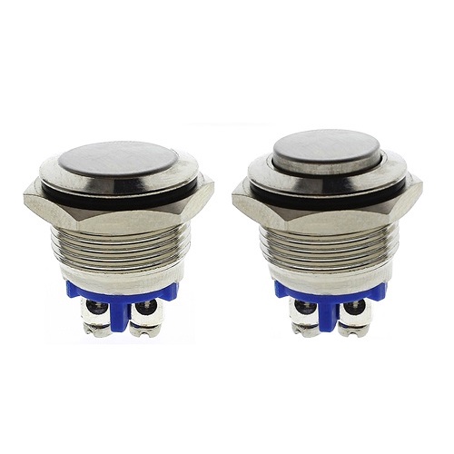 16mm Momentary Convex Head Metal Push Button Switch Round Stainless Saklar Tombol Tekan on Off Kepala NongolWaterproof Steel BA-03-16