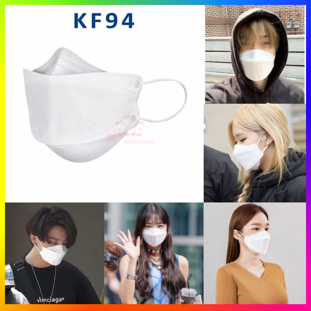 Masker KF94 Black Masker Korea 4Ply Earloop Hitam KF 94 Masker KF94 Putih 4 Lapis 10PCS Masker KF94 White Masker KF94 Dewasa