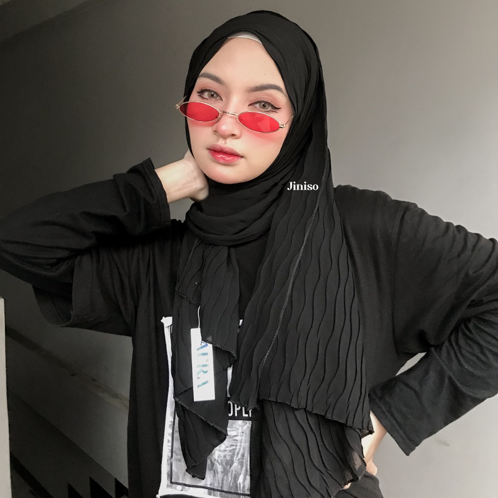 JINISO - Aura Wave Earth Tone Pashmina Full Plisket-3