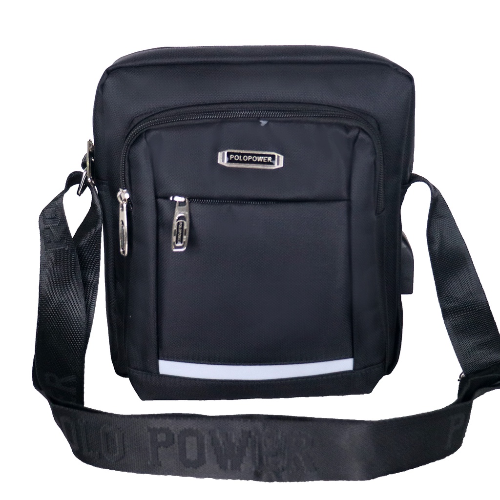 Polo Power 995 - Tas Selempang Pria Sling bag Polo Original Import Tas Slempang Cowok Trendy Dual USB Portable Tas Trendy Pria