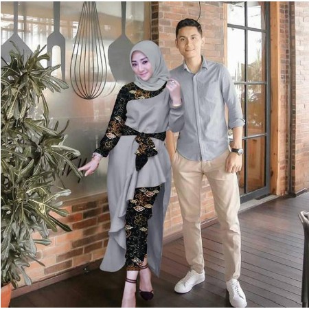 TERLARIS Gamis couple mama papa set pesta kondangan baju couple arleta