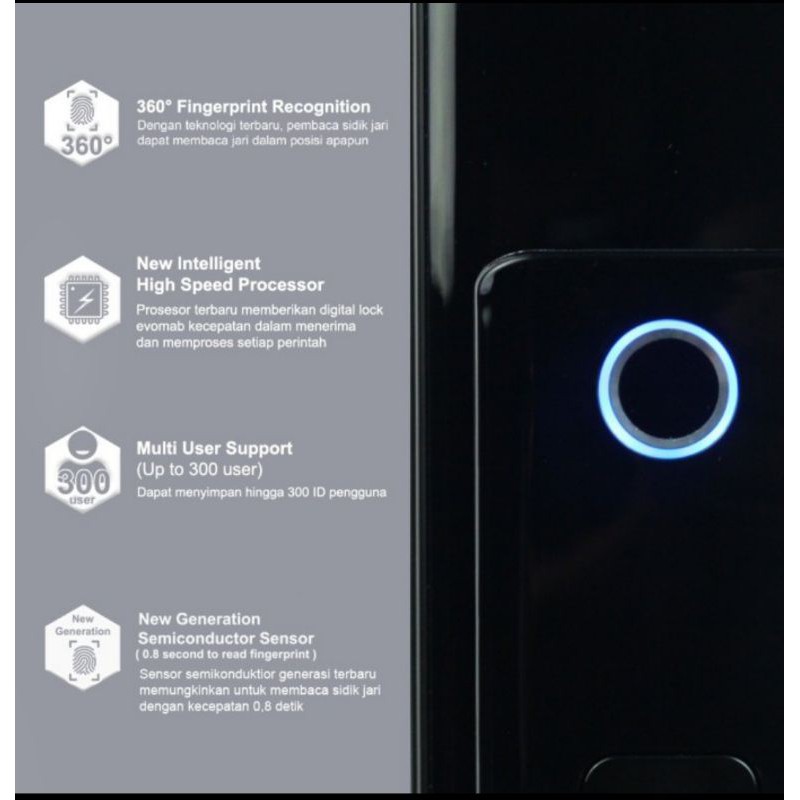Evomab Kunci Pintu Digital  Smart Home EDLK-MK2A