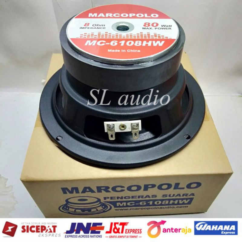 Terlaris Speaker 6 Inch Woofer Magnet besar MARCOPOLO MC-6108HW