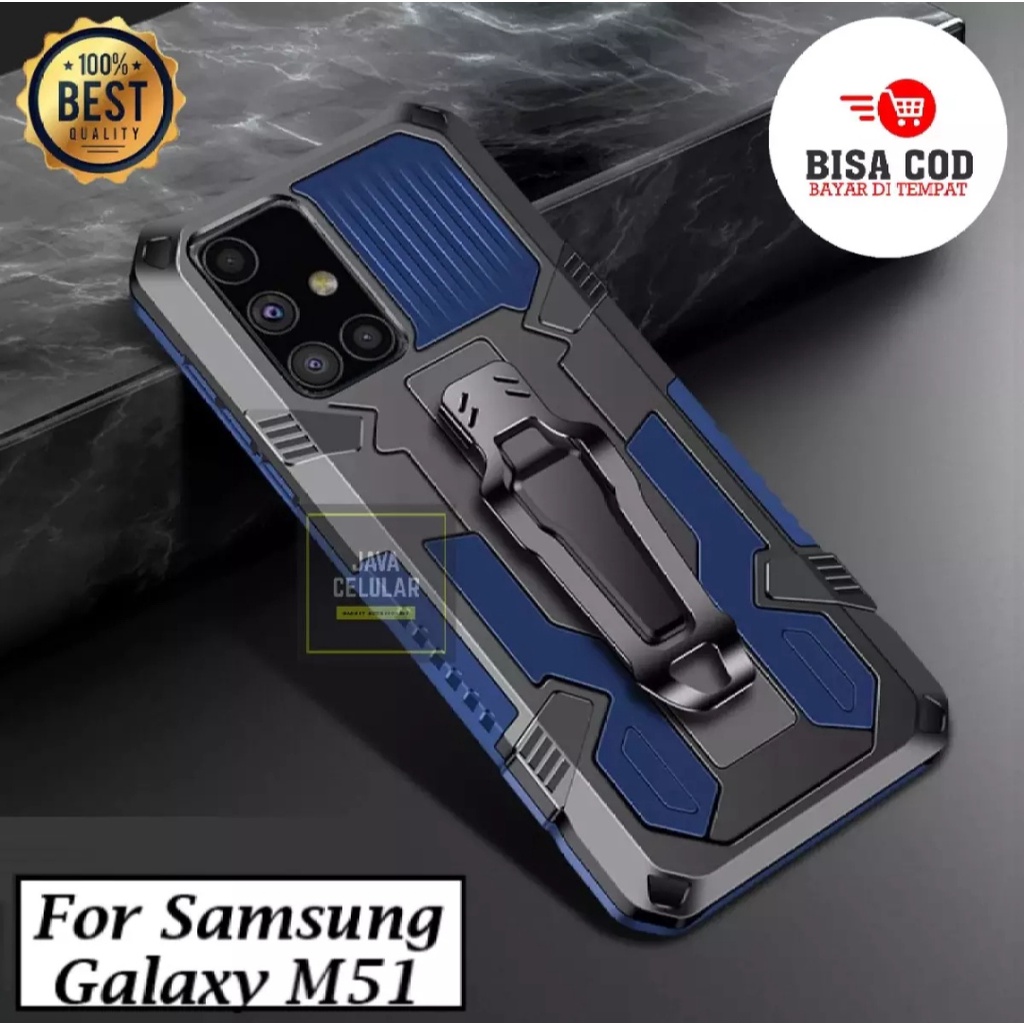Casing Samsung Galaxy M51 Shockproof KickStand Clip Rugged Armor Hybrid Hard Thin Cover Case