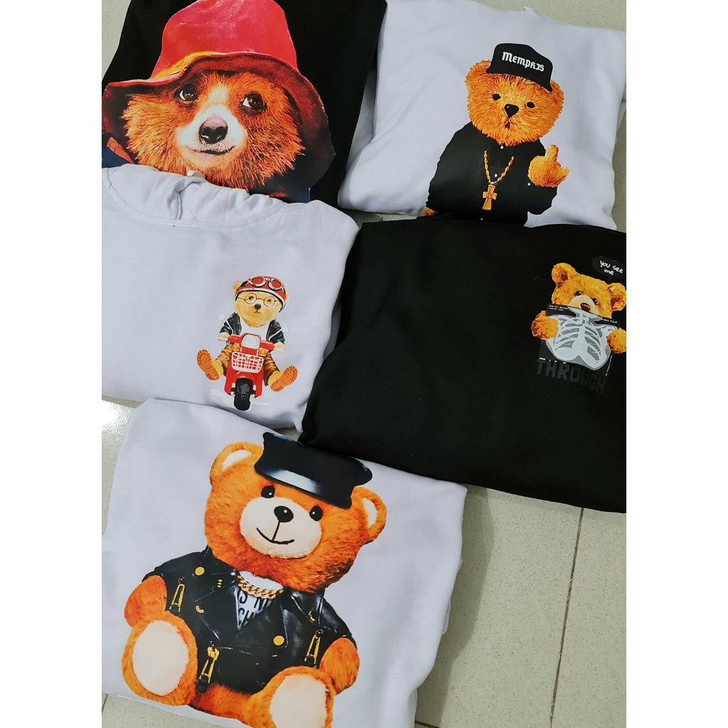 AA1 - Hoodie Bear Series Jumbo OVERSIZE Fleece Tebal Cowok Pria || COD Bayar Dirumah