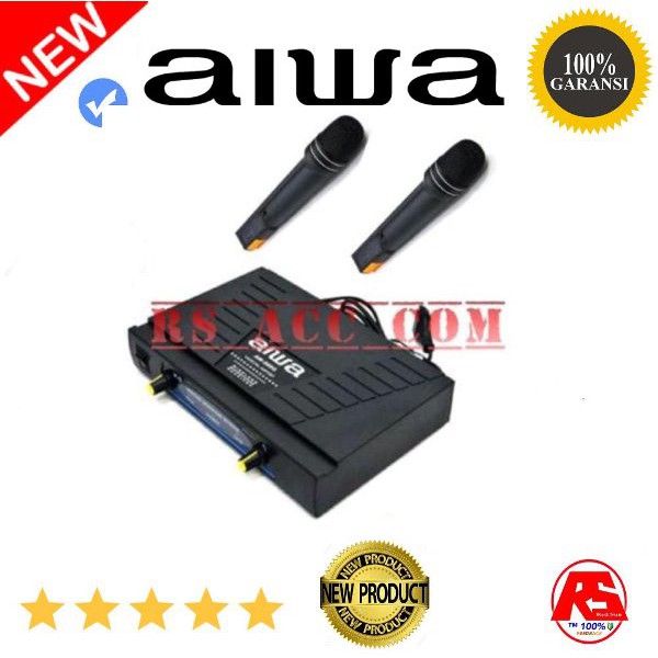 TERBARU  Mic Wireless Aiwa AW 500 G Microphone Professional