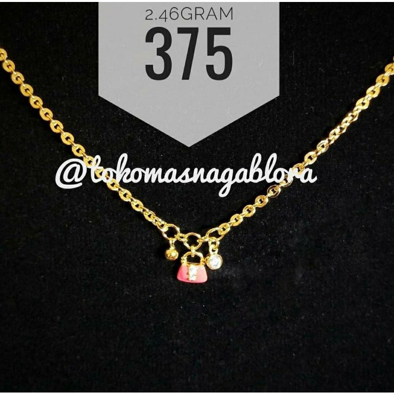 KALUNG ANAK VANCY LIONTIN CAT EMAS 375