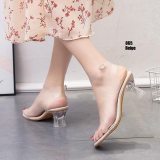  SANDAL  HEELS  TRANSPARAN  LAVERNE STRAP SANDAL  HAK WANITA 