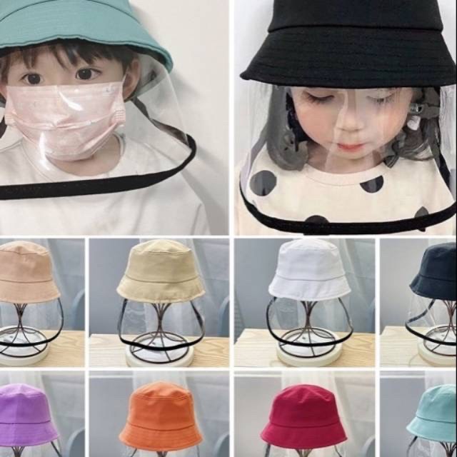 TOPI BUCKET ANTI CORONA ANAK / TOPI FACE SHIELD ANAK / FACE SHIELD ANAK/FACE SHIELD DEWASA/TOPI MIKA