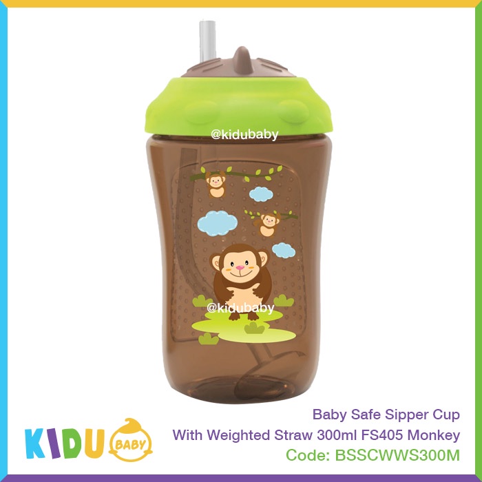 Baby Safe Botol Anak Sipper Cup With Weighted Straw 300ml FS405 Kidu Baby