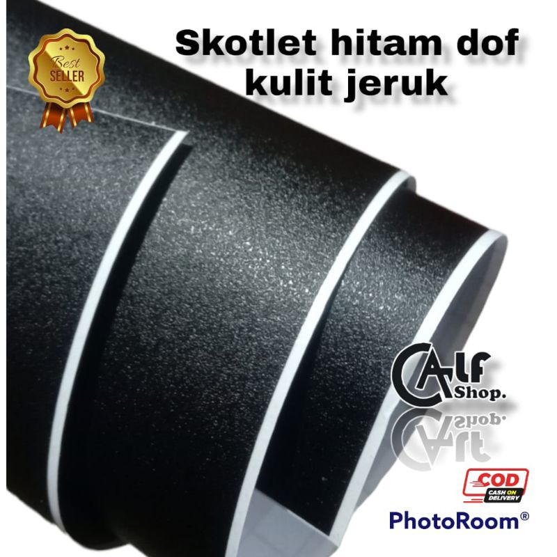 sticker. skotlet hitam doff kulit jeruk 1 meter