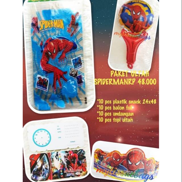 

Souvenir ulang tahun anak, paket spiderman