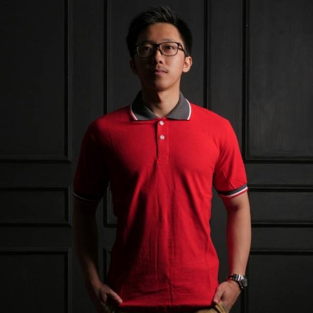 BAJU KAOS KERAH POLO SHIRT COWOK PRIA LACOSTE CATTON MERAH