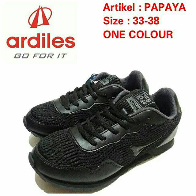 Sepatu Sekolah Unisex Ardiles Papaya Full Black Murah Dan Terbaru