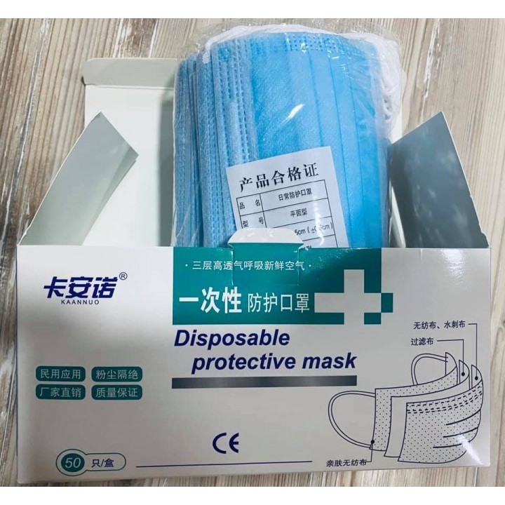 KAANNUO 3-Ply Disposable Face Mask - isi 50pcs