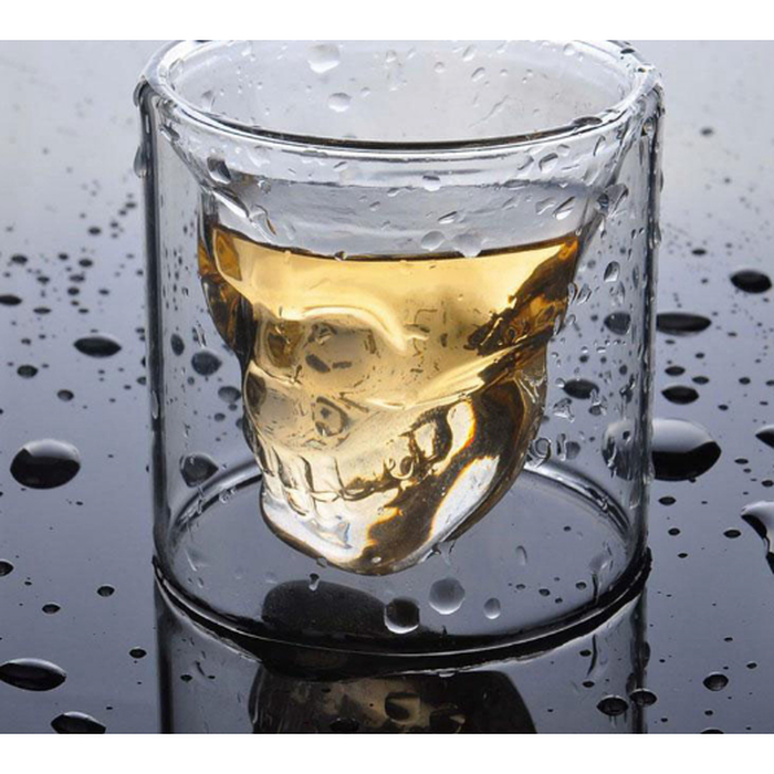 Gelas Tengkorak Gelas Kopi Wishky Vodka Liquor Gelas Unik Kaca Double