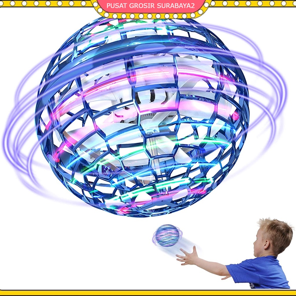 Flying Nova Boomerang Spinner Bola Terbang Drone Flying Ball Flying Nova Pro UFO Ball Drone LED Gyro