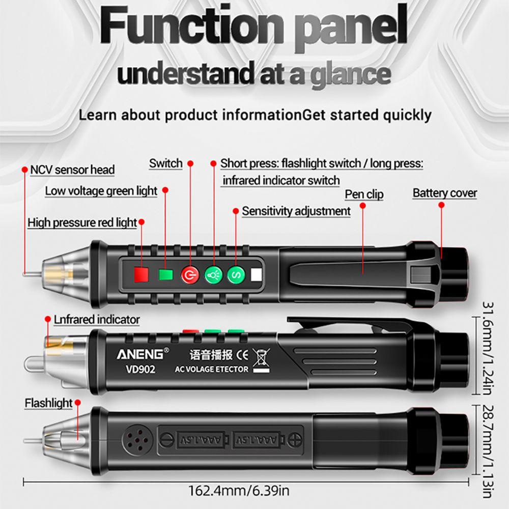 POPULAR Populer AC Voltage Detector Tester Multifungsi Pen Style Electroscope Tester Pen Pengukur Tegangan