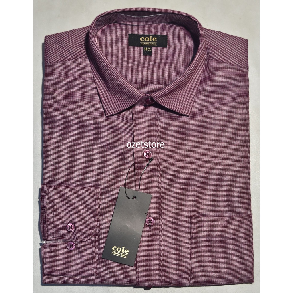 Kemeja Pria Formal Lengan Panjang COLE Marun Reguler KCR107 ORI