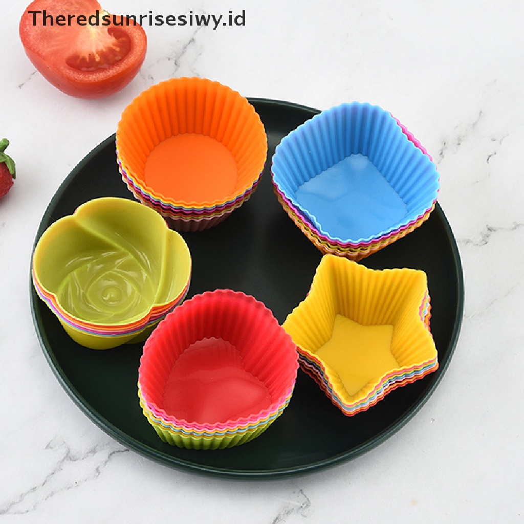 # Alat Rumah Tangga # 5pcs / set Cetakan Kue Bentuk Bunga Bahan Silikon Ukuran 7cm