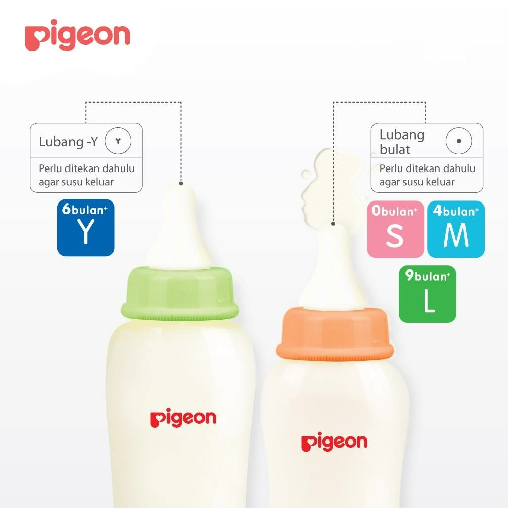 ★ BB ★  PIGEON Dot Peristaltic Slim Neck Nipple Blister Isi 3 Pcs | Dot Bayi