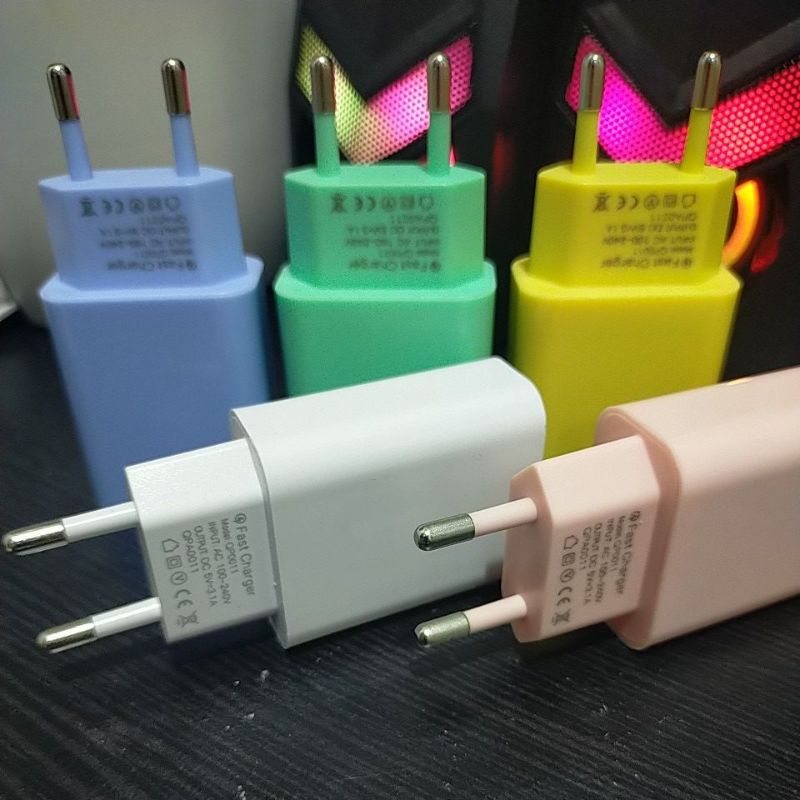 Adapter Batok Charger Macaron 3.1A Amper Fast Charger Charging Adaptor Charger