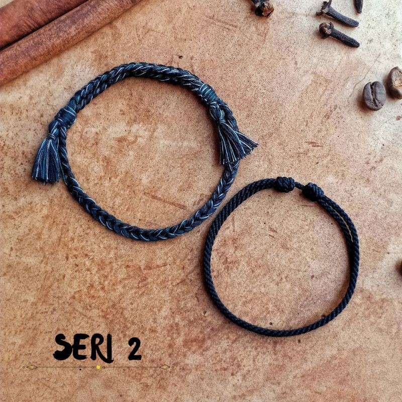 Gelang Set Hitam / Gelang Cowok Murah / Gelang Tali Murah / Set Gelang Putih / Set Gelang Hitam