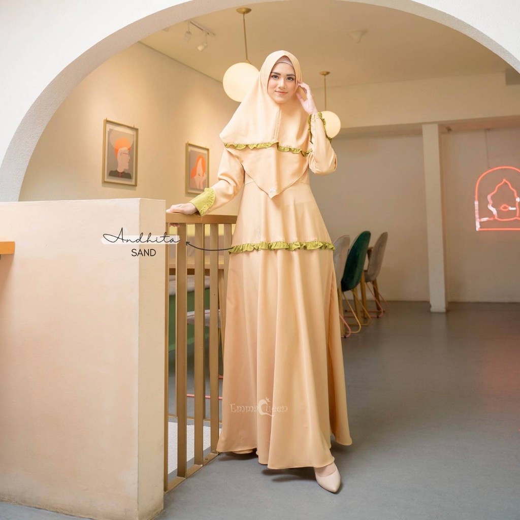 ANDHITA DRESS || Gamis Set Syari Original by Emmaqueen