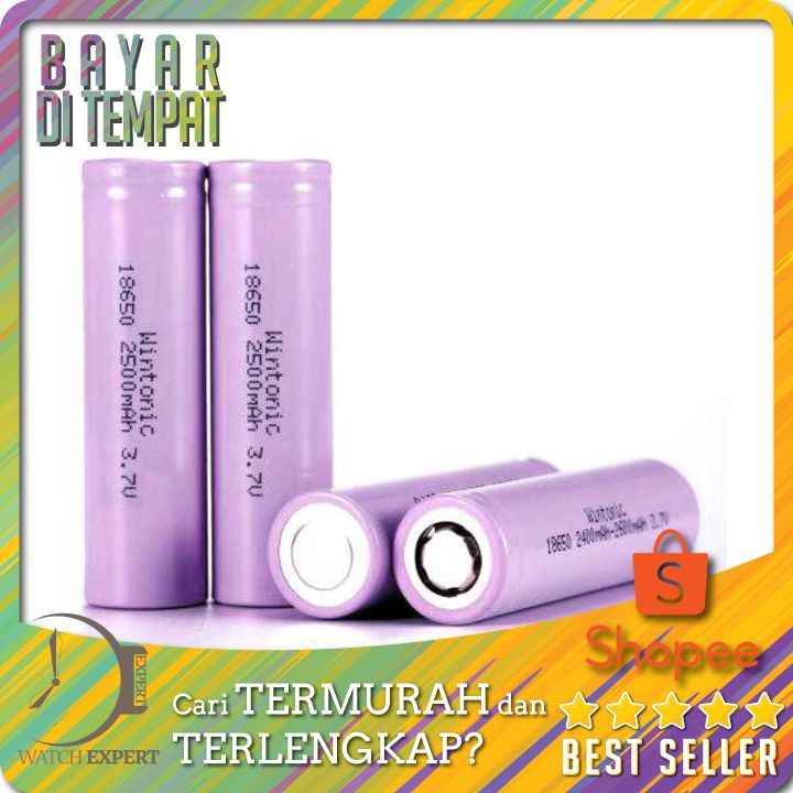 TERMURAH Baterai 18650 INR 3.7V 2500mAh Flat Top