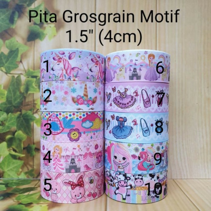 

Pita Grosgrain Motif Import 1.5" (4cm) 20 yard unicorn princess balet - No.1 Diskon