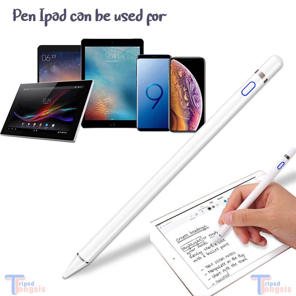 Stylus Pen Universal Pencil Palm Rejection iPad Android Pencil Fine Point Ujung Lancip