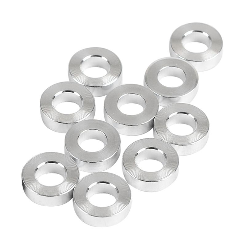 Btsg 10buah Model DIY Silver Metal Aluminium Flat Washer Spacer Gasket Untuk 3D Printer Bagian Hardware (3mm/0.1inch)