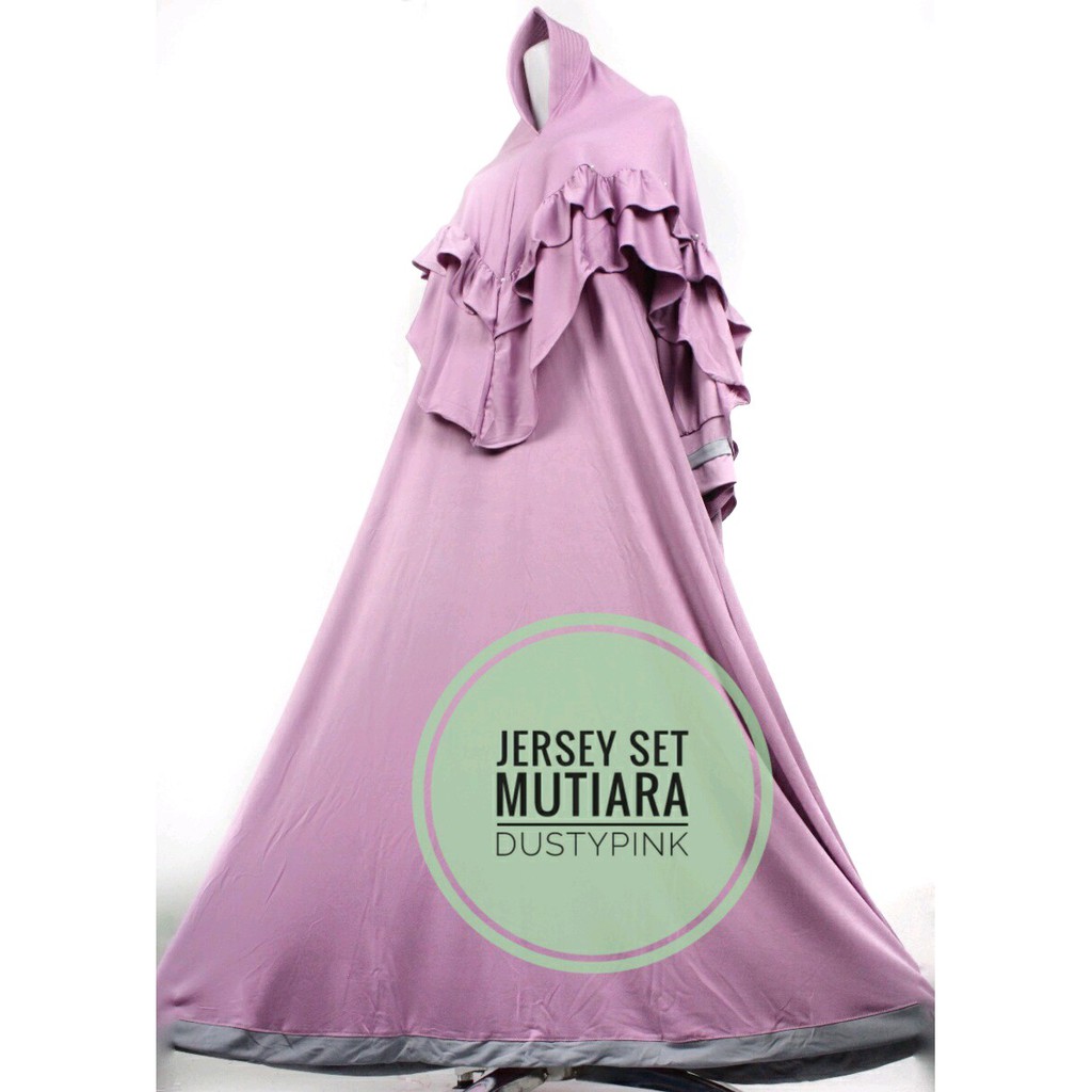GRAGE SHOP - -GAMIS jersey set MUTIARA list bawah baju dewasa adem syari muslim islami jersi jersy
