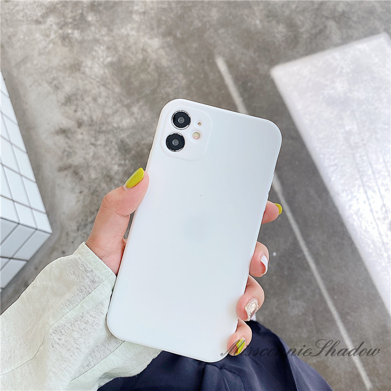 Soft TPU Silicone Cases iPhone 6 6s 7 8 plus SE 2020 iphone  X XS XR XSMAX 8 Cute Candy Color Case Camera Lens Protector