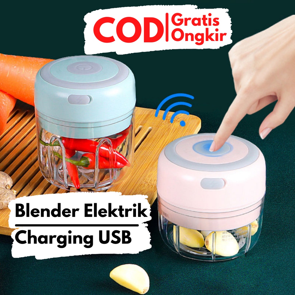 Blender Elektrik Portable Mini Penghalus Bumbu Dapur Dan Daging | Blender Mini Portable USB Charging