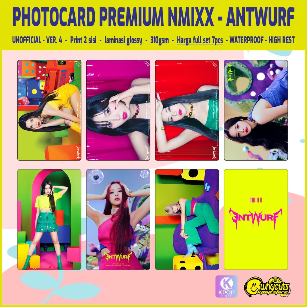 Photocard Set Premium PC Kpop NMIXX AntWulf / print 2 sisi glossy / anti air / isi 7 pcs