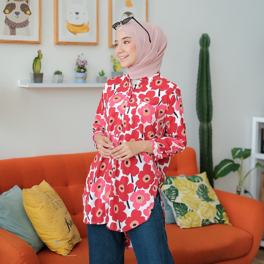 Grosir Baju Atasan Blouse Fashion Wanita Muslim Kemeja Daisy
