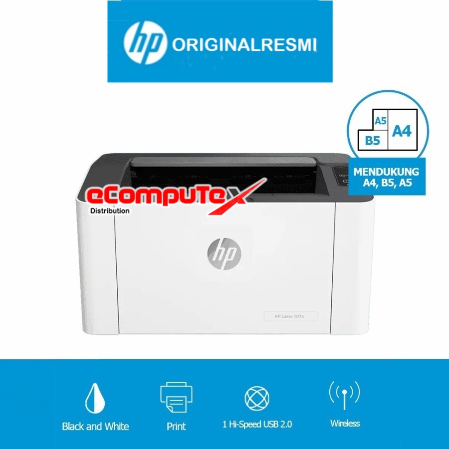 PRINTER HP LASERJET 107W WIFI   MONO / HP LASER JET 107 W   WIRELESS PRINT - RESMI