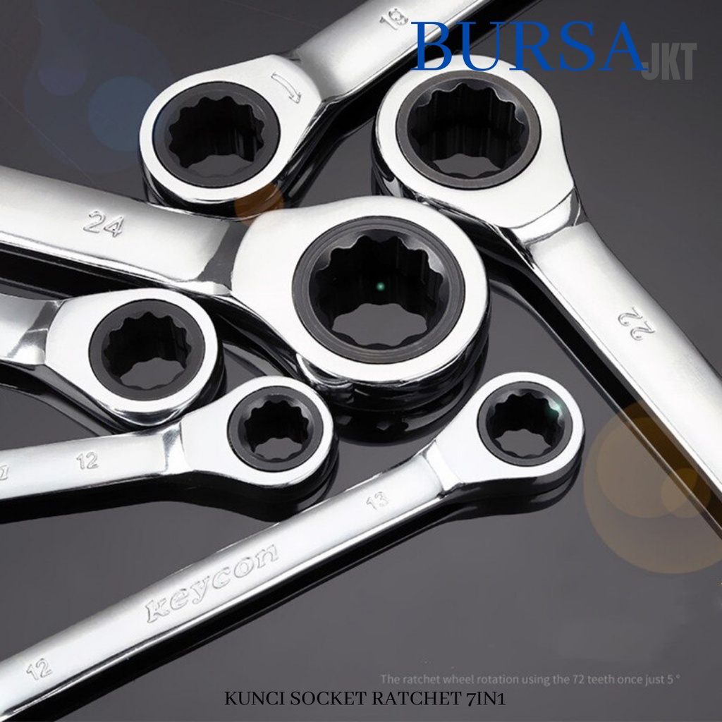 KUNCI RING PAS RATCHET FASTER 7 PC 8 - 19 MM CHROME VANADIUM