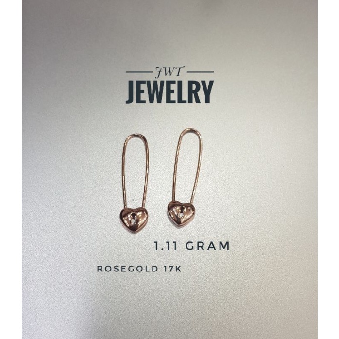 GIWANG ANTING JEPIT EMAS MODEL PENITI SAFETY PIN KENDALL JENNER CANTIK KEREN RINGAN MURAH