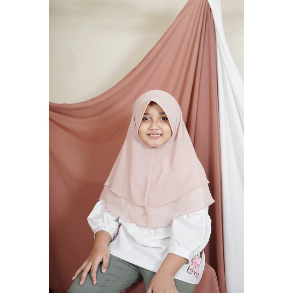 Hijab anak 2 layer/jilbab ceruty anak