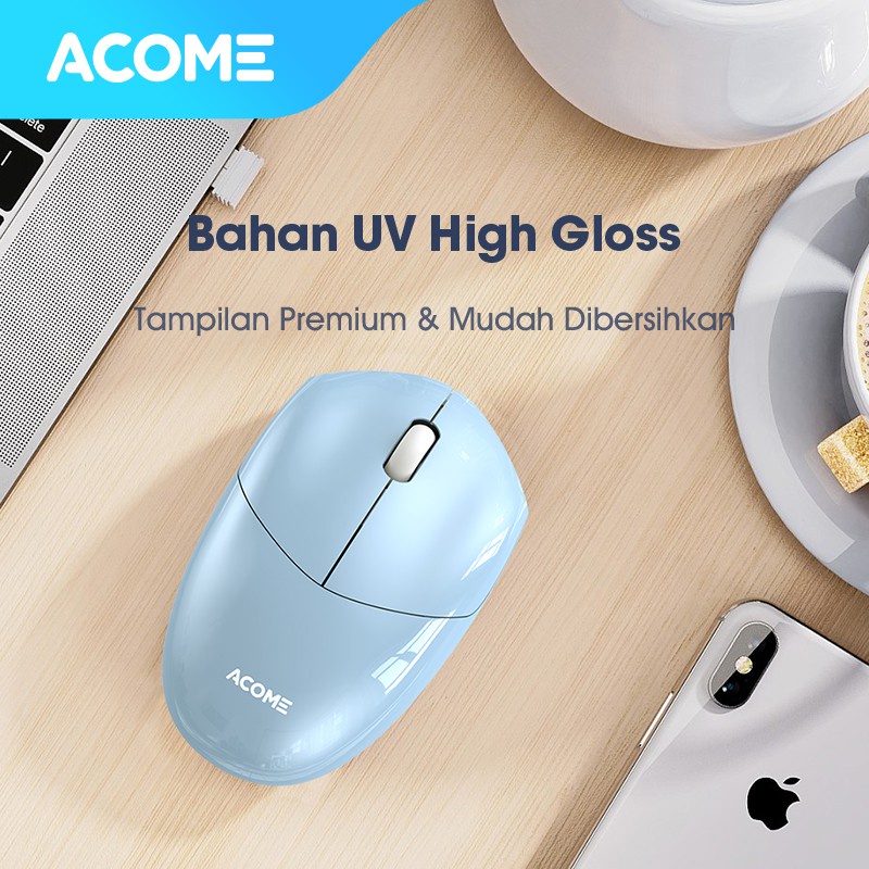 Acome Mouse Wireless Silent Click Desain Sports Car AM200 Garansi Resmi 1 Tahun