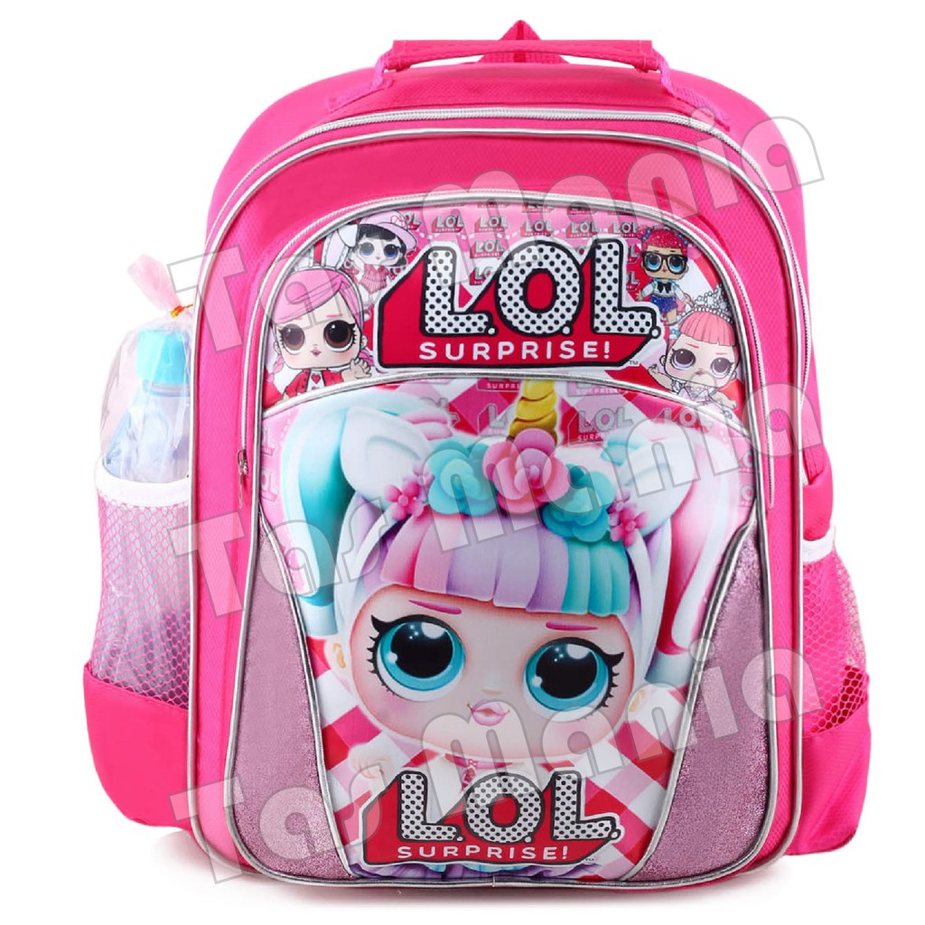 PTS -Tas Ransel - LOL SURPRISE - GLITTER .PT - PINK + FREE Botol Minum