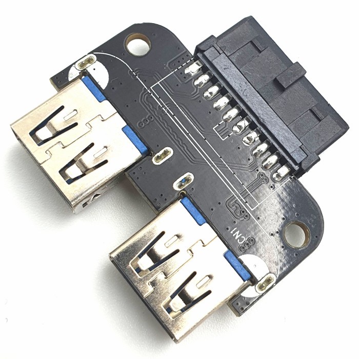 usb 20 pin to dual usb type A 3.0 motherboard adapter cabang mobo