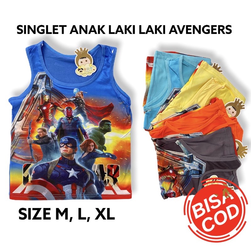 SINGLET ANAK COWOK AVENGERS / KAOS DALAM ANAK LAKI LAKI AVENGERS / KAOS SINGLET ANAK