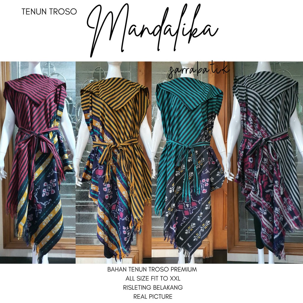 [PREMIUM] Tunik Tenun Troso Mandalika Batik Midi Handmade Modern Kerja Songket Muslim Kantor Pesta