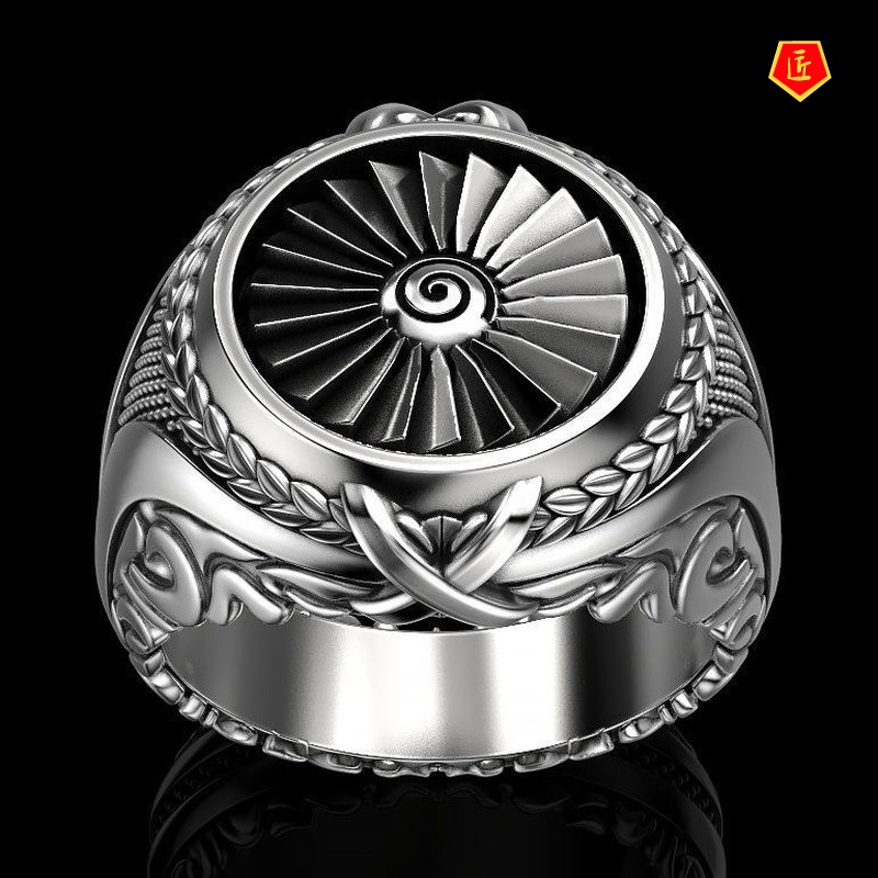 [Ready Stock]Creative Heavy Metal Design Ring Punk Retro Silver